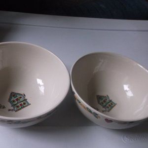 vintage pottery glass cereal bowls.